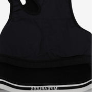 LE SSERAFIM Cut Out Neck Bra Top (Black) Large