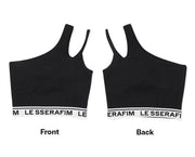 LE SSERAFIM One Shoulder Bra Top (Black) S/M/L
