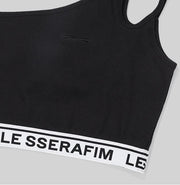 LE SSERAFIM One Shoulder Bra Top (Black) S/M/L