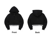 LE SSERAFIM Crop Hoodie (Black) XL