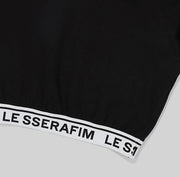 LE SSERAFIM Crop Hoodie (Black) XL