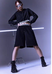 LE SSERAFIM Crop Hoodie (Black) XL