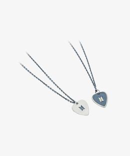 By BTS Suga Guitar Pick Necklace Silver