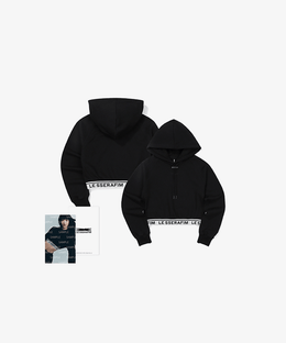 LE SSERAFIM Crop Hoodie (Black) XL