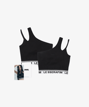 LE SSERAFIM One Shoulder Bra Top (Black) S/M/L