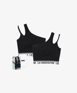LE SSERAFIM One Shoulder Bra Top (Black) S/M/L